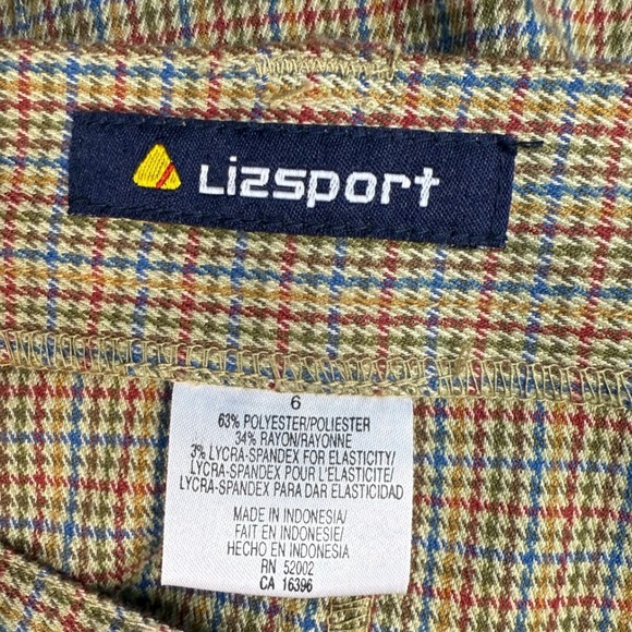 Vintage Lizsport Houndstooth Skirt Womens Size 6 Plaid Career Workwear - Picture 6 of 9